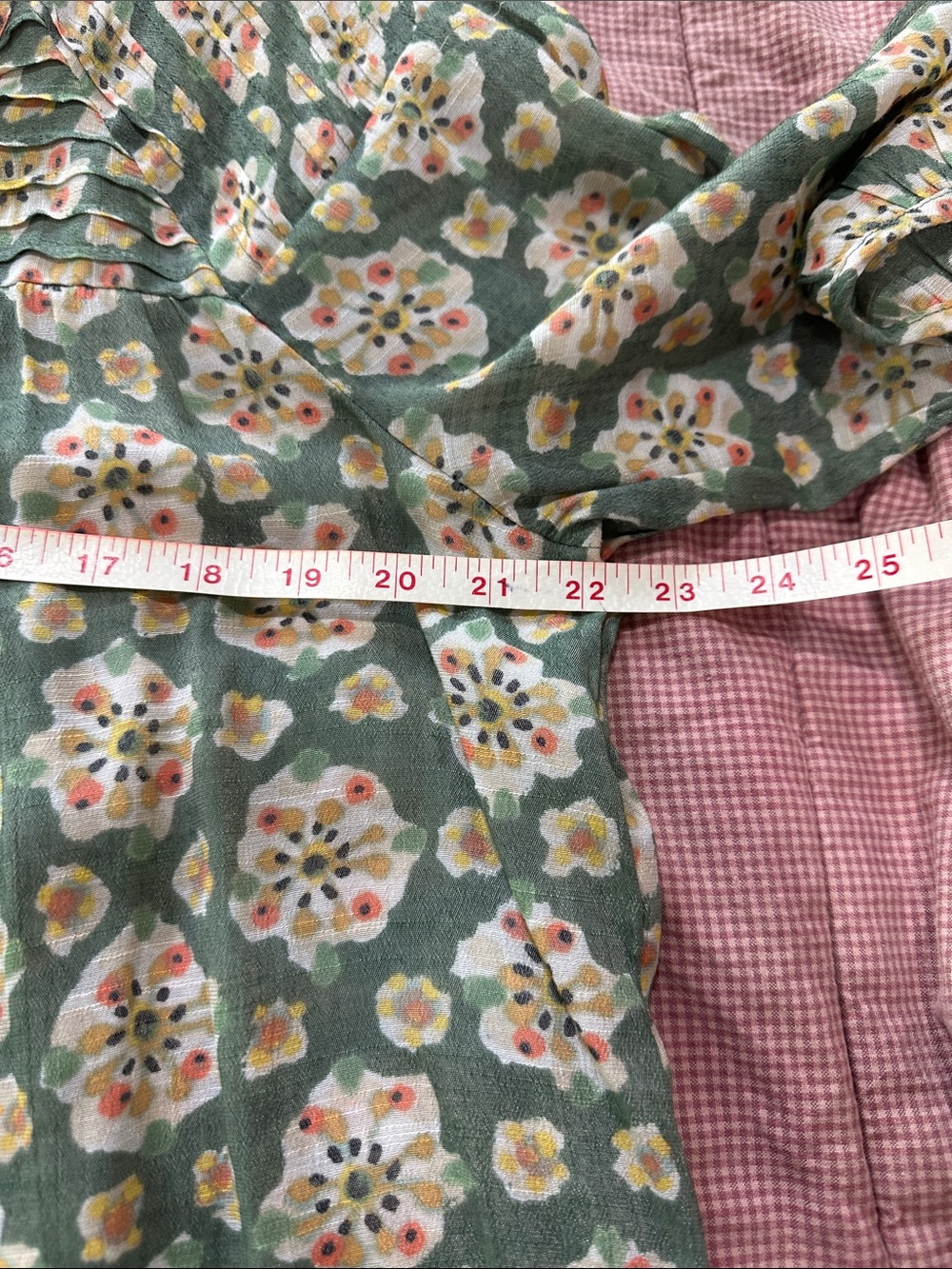 LC Lauren Conrad green floral print blouse Size XL F18 - Picture 7 of 8
